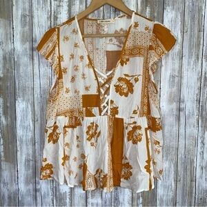 Chloe & Katie Patchwork Floral Blouse